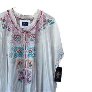 NEW * Biya by Johnny Was Sz M embroidered tunic